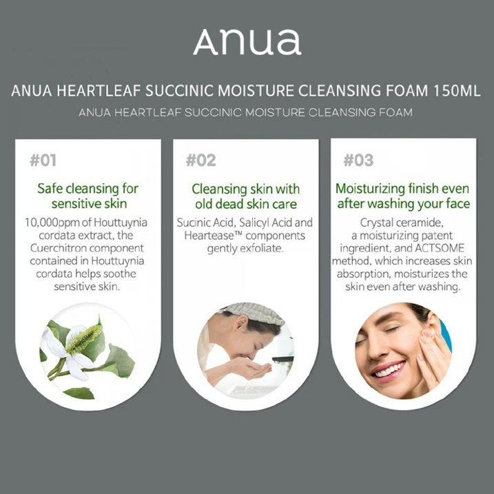 ANUA Heartleaf Succinic Cleansing Foam 150ml