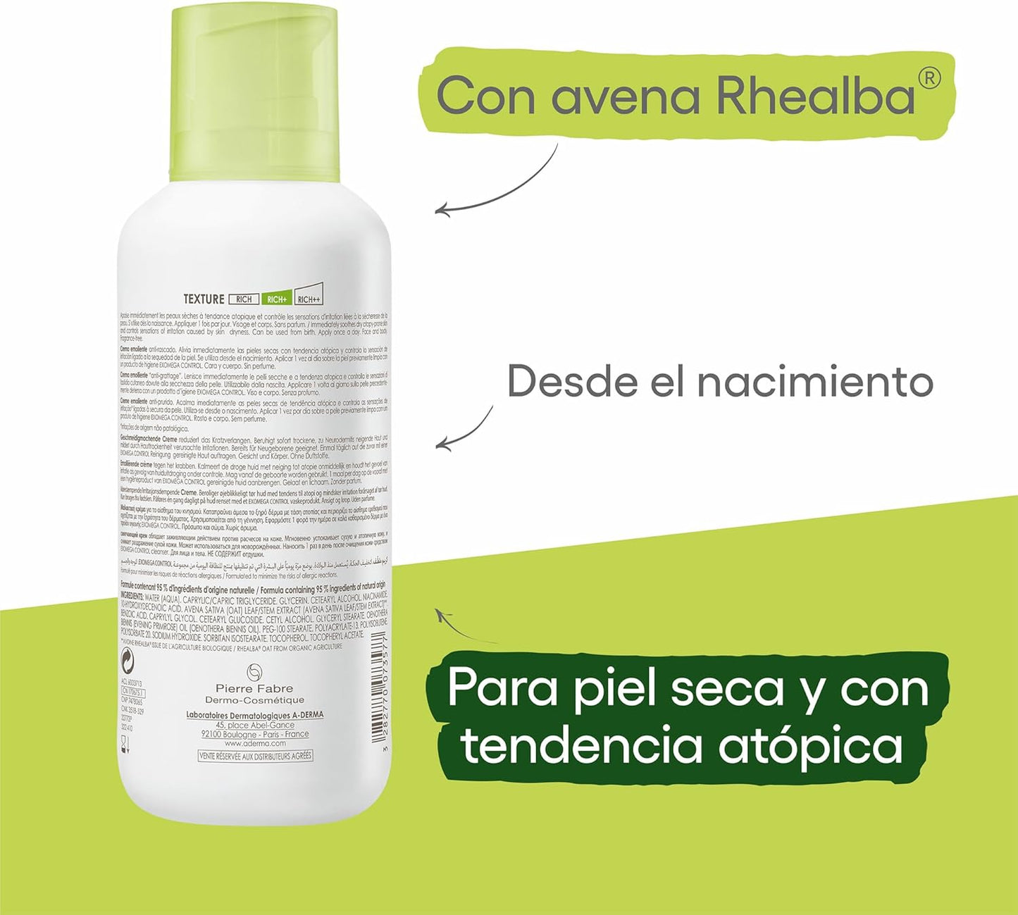 A-Derma Exomega Control Crema Hidratante 400ml