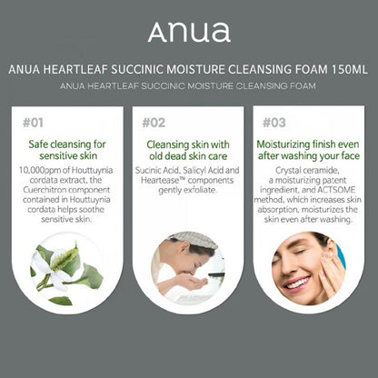 ANUA Heartleaf Succinic Cleansing Foam 150ml