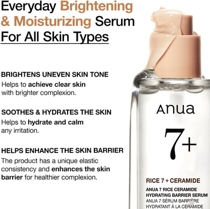 ANUA Rice 7 Ceramide Hydrating Barrier Serum 50ml