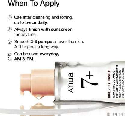 ANUA Rice 7 Ceramide Hydrating Barrier Serum 50ml